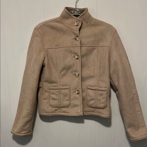 Mossimo Supply Co Tan Utility Jacket with Stand-up Collar and Fitted Silhouette